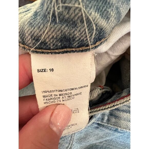 Y2k Tommy Hilfiger Jean distressed skirt size 10 - Picture 5 of 5